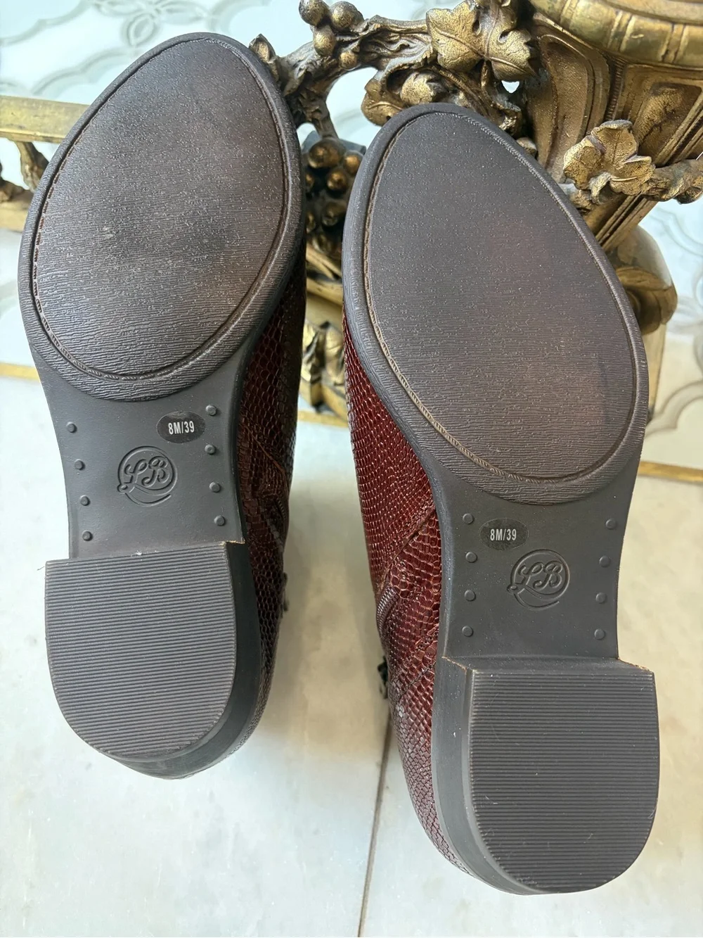 Women’s Burgundy Faux-Snakeskin Lucky Brand Booties